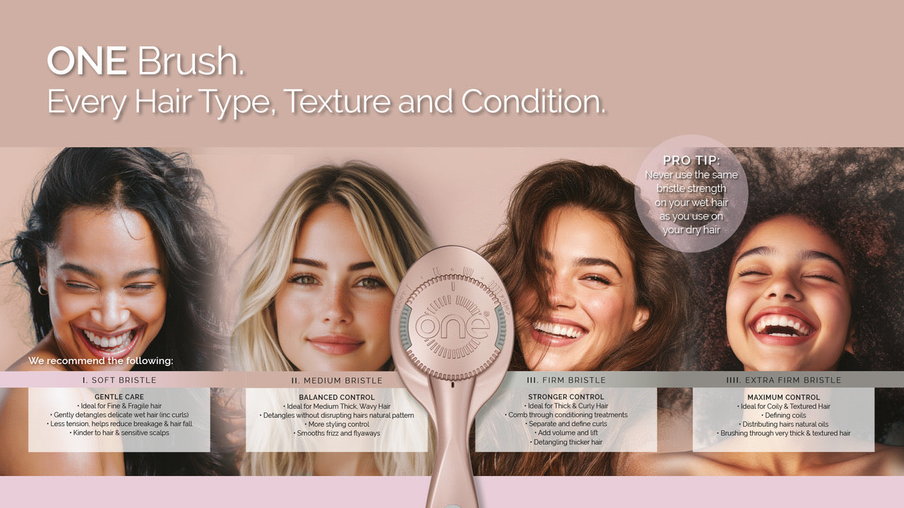 ONE Brush Duo - Metallic Collection | Adjustable Bristle hairbrush set