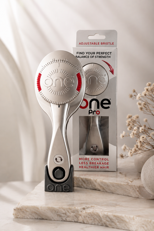 ONE Pro Hairbrush, Metallic Edition - Silver / Red